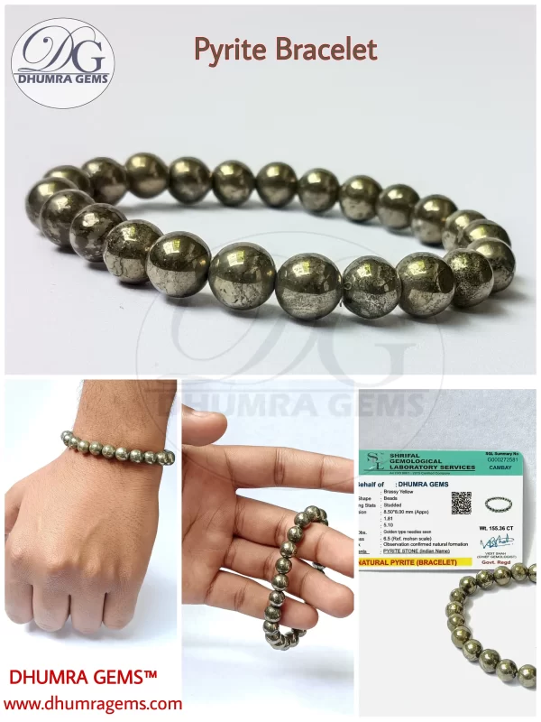 Pyrite Bracelet for wealth and confidence – Dhumra Gems