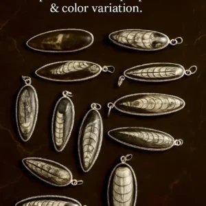 Orthoceras Kuber Stone Pendants – A set of spiritual fossil pendants known for grounding energy and wealth attraction.