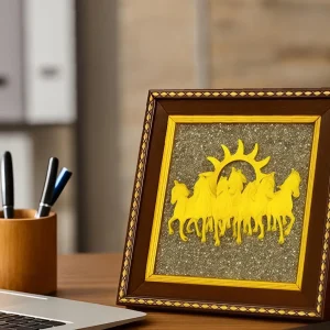 7 Horses with Sun Pyrite Frame