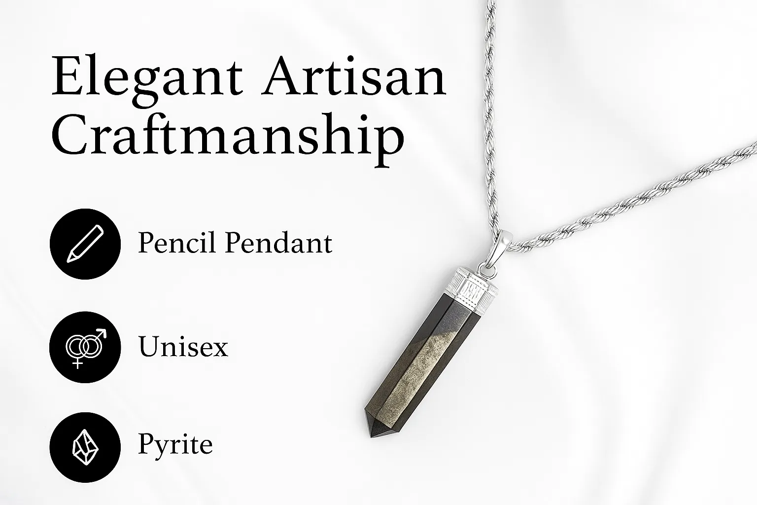 Pyrite Pencil Pendant from Dhumra Gems Pyrite Pencil Pendant from Dhumra Gems