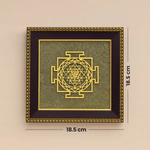 Shree Yantra on Raw Pyrite Frame