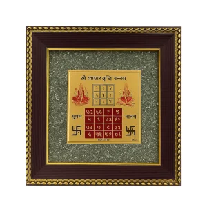Vyapar Vriddhi Yantra on Raw Pyrite Frame